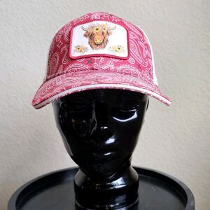 Dusti Rhoads Red Howdy Highland Baseball Cap Hat Farm Ranch Barn
